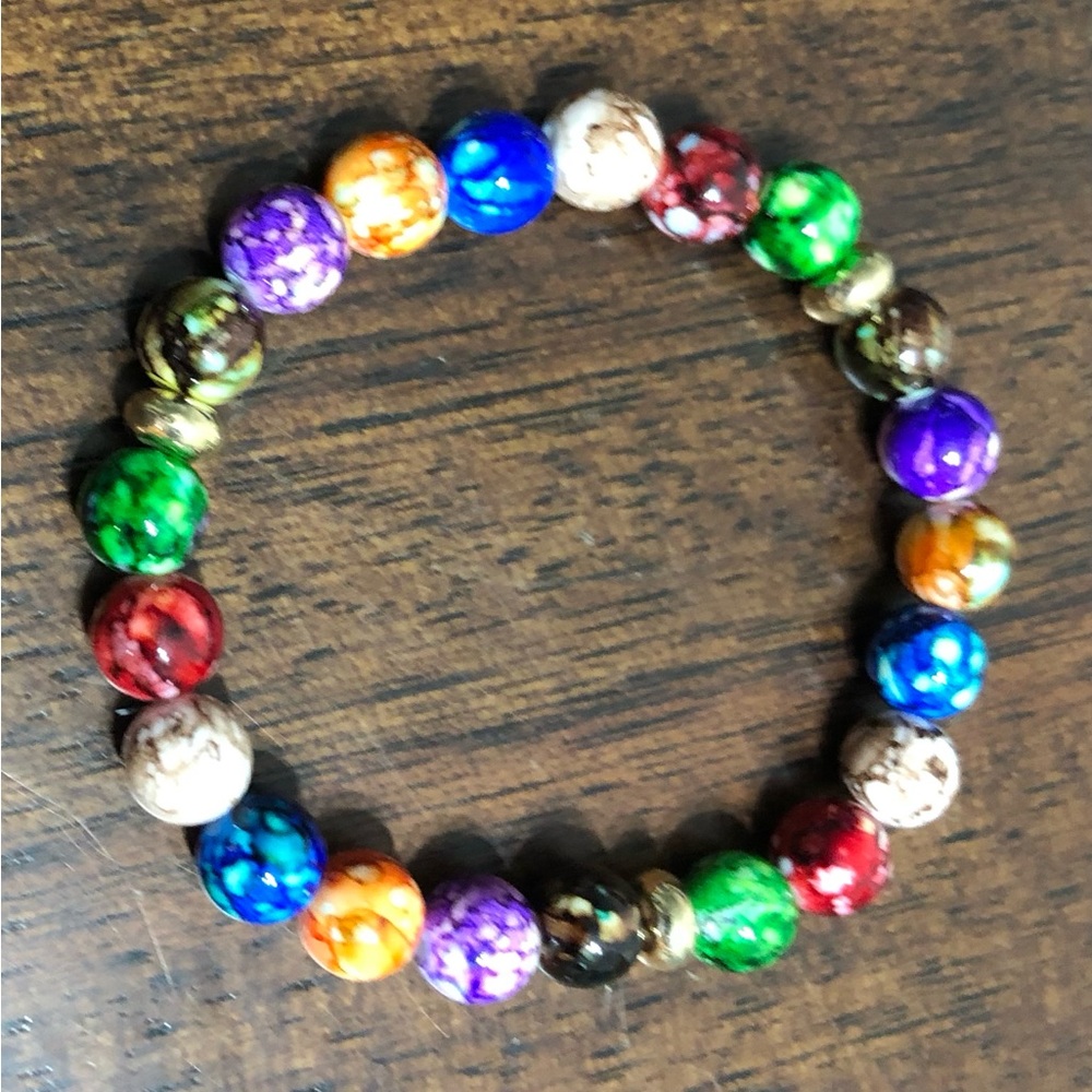 Bracelet Seven Chakra Energy well-being Stones unisex multi color